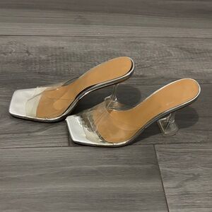 Elegant Silver and Clear Women's Heels